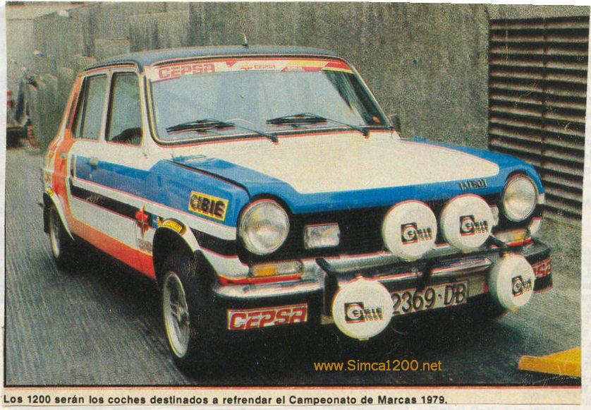 Simca 1200 Ti grup 2 oficial de 1979 